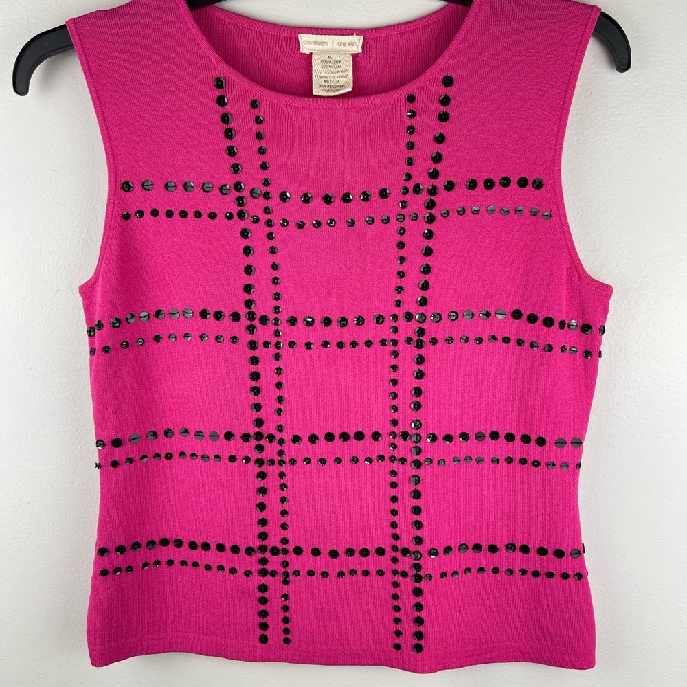 One Dream One Wish Women’s Size XL Sleeveless Knit Shirt With Sequins